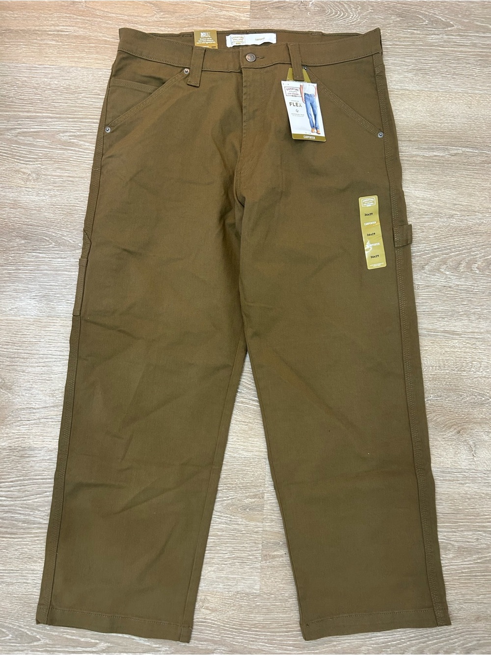 Signature by Levi Strauss Gold Carpenter Pants Men’s 36x29 Brown Premium Flex